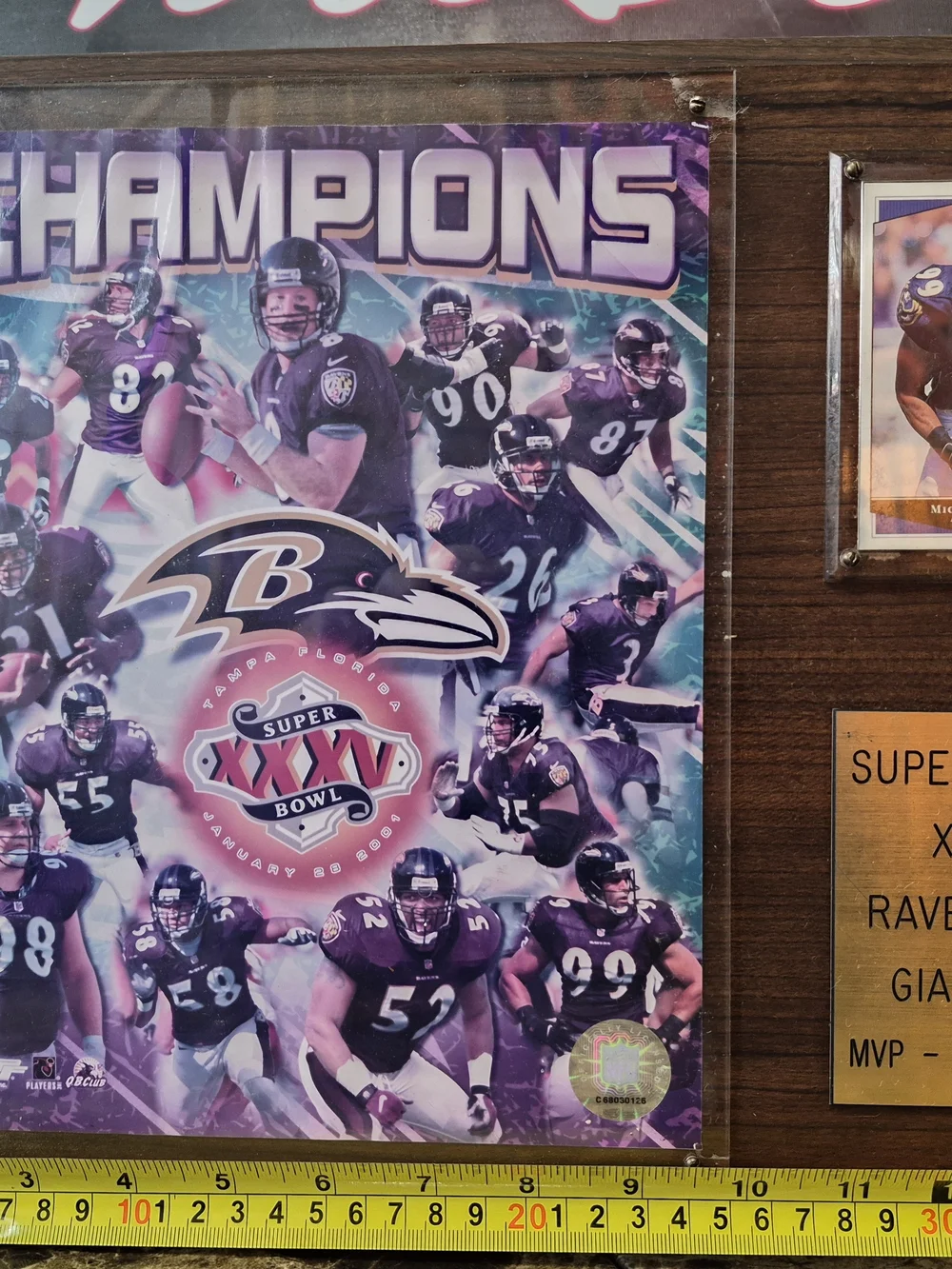 NFL Baltimore Ravens Purple Black Champions Super Bowl XXXV Wall Art
